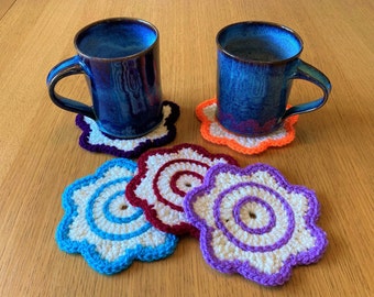 Flower Coaster Crochet Pattern/PDF File With Step By Step Photo Tutorial/Crochet Flower Doily/Crochet Mug Rug Pattern/Crochet Flower Coaster