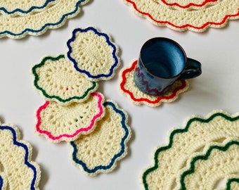 Oval Coaster Crochet Pattern, Mug Rug, Doily, Step-By-Step Photo Tutorial (PDF Download)