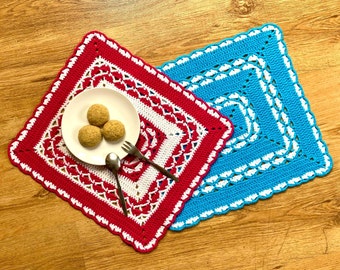 Placemat Crochet Pattern, Beginner-Friendly Rectangle Table Mat, Step-By-Step Photo Tutorial (PDF Download)