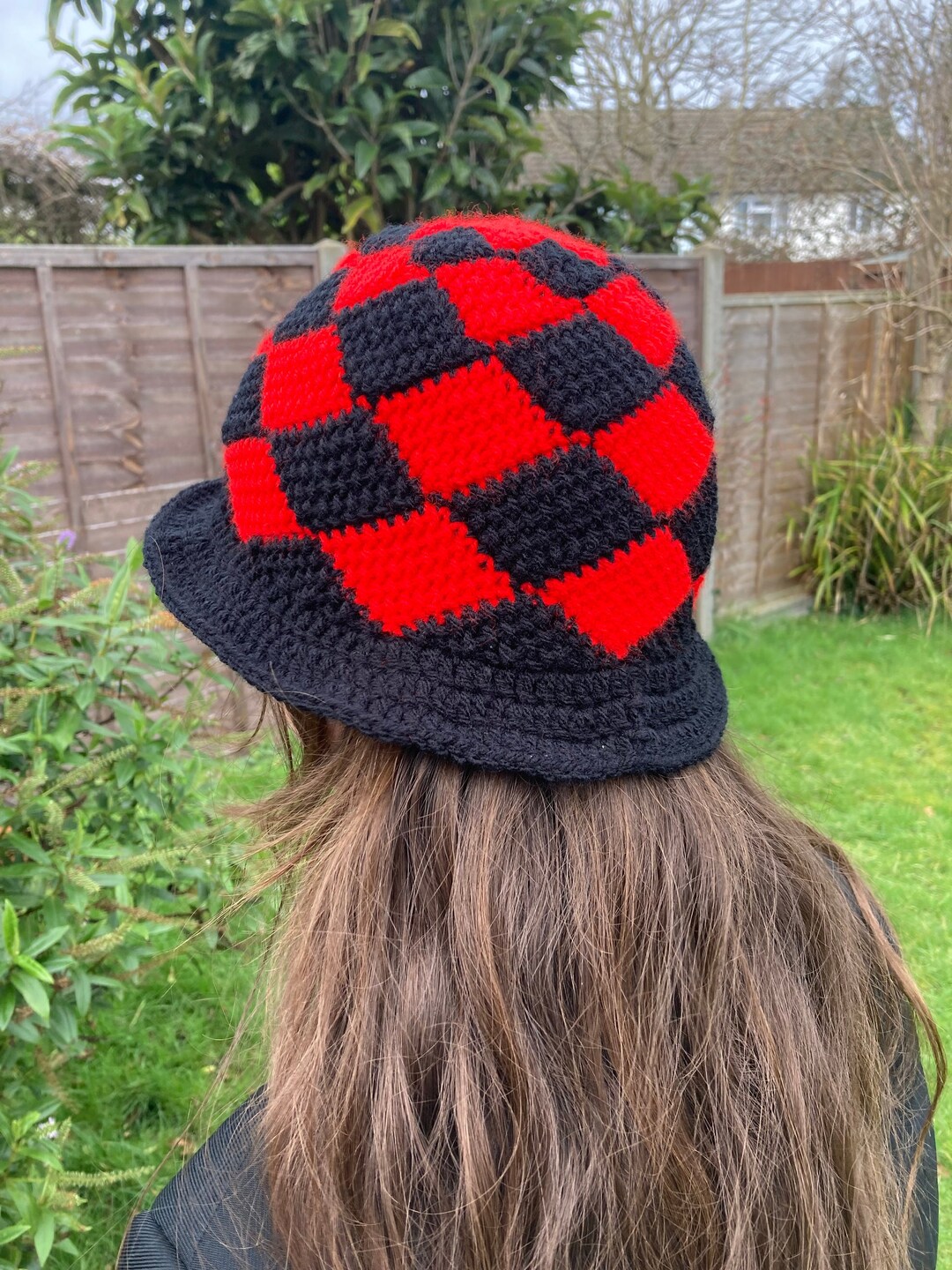 Checkered Beanie Crochet Pattern/bucket Winter Hat Pattern/pdf Etsy