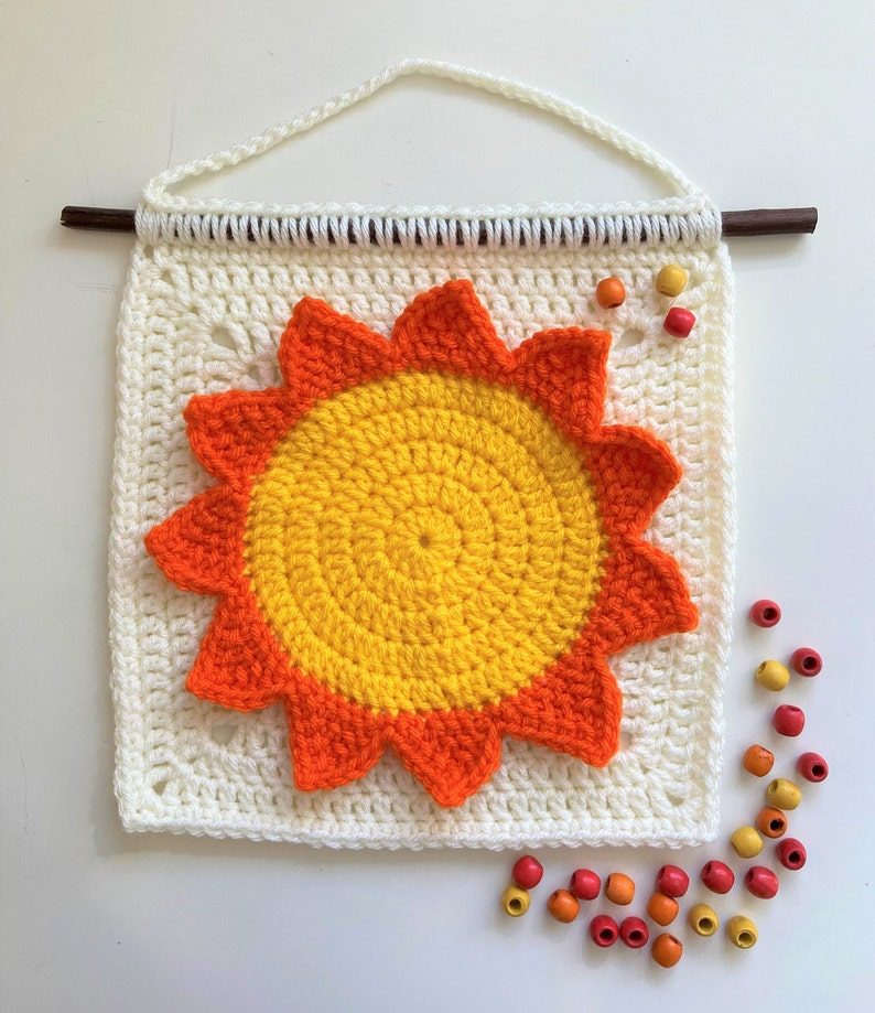 Sun Wall Hanging Crochet Pattern/crochet Nursery Wall Etsy