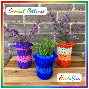 Jar Cover Crochet Pattern With Flower Top//Tunisian Crochet Jar Cozy//Crochet Jar Sleeve//Crochet Cozy//PDF With Step By Step Photo Tutorial