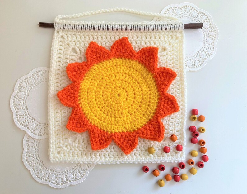 Sun Wall Hanging Crochet Pattern/crochet Nursery Wall Etsy