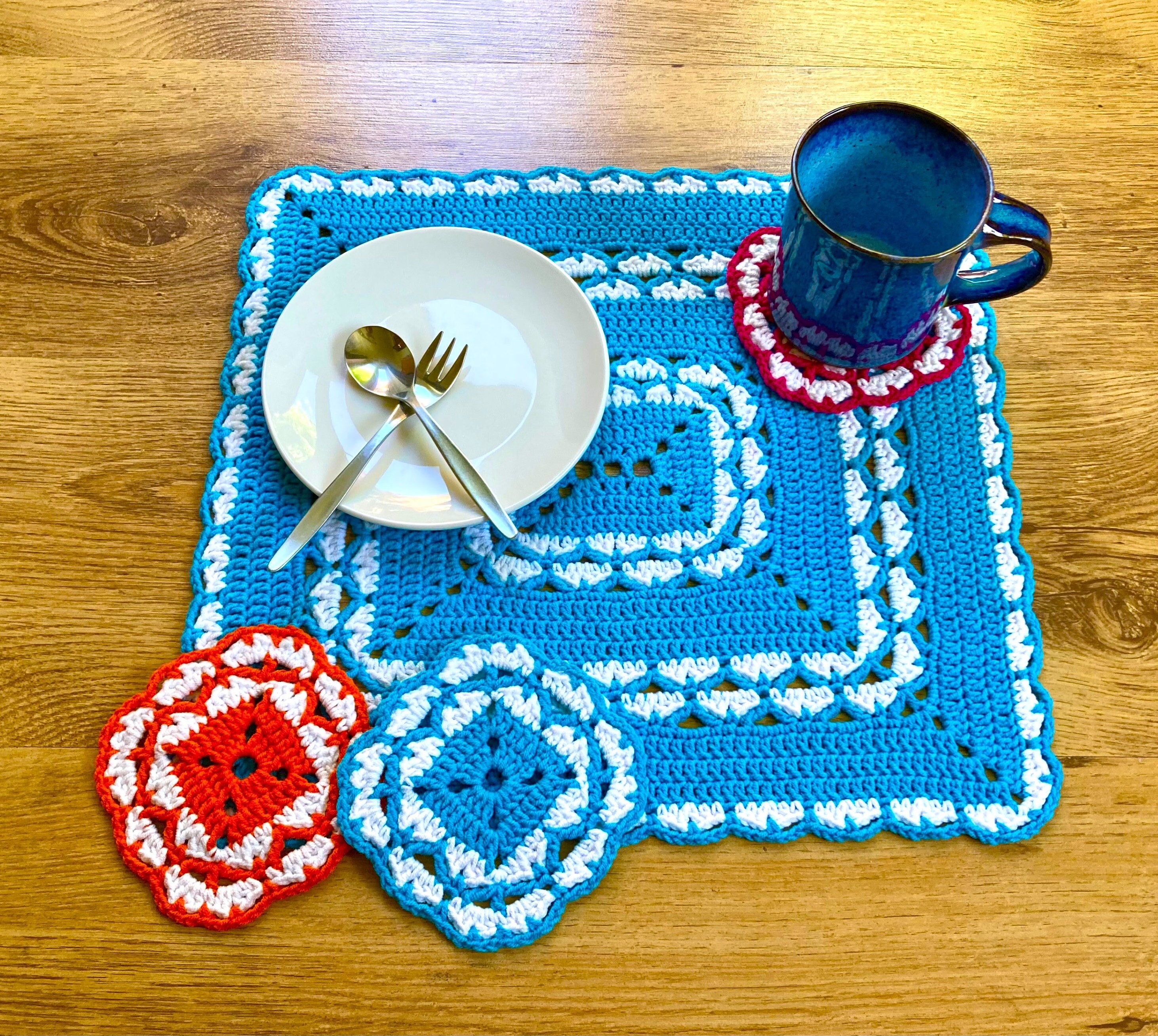 Beginner Crochet Placemat and Coaster Patterns
