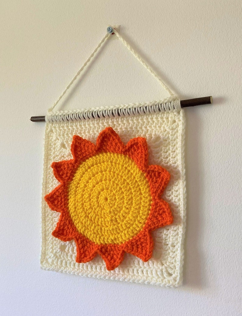 Sun Wall Hanging Crochet Pattern/crochet Nursery Wall Etsy