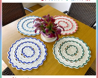 Oval Placemat Crochet Pattern, Beginner-Friendly Table Mat, Step-By-Step Photo Tutorial (PDF Download)