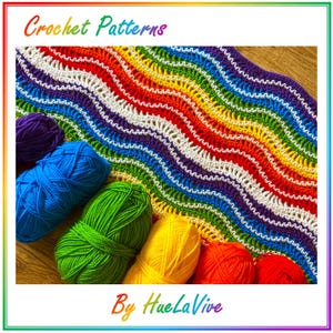Rainbow Ripple Blanket Crochet Pattern**Ripple Rainbow Afghan Crochet Pattern**Crochet Rainbow Blanket**PDF With Step-by-Step Photo Tutorial