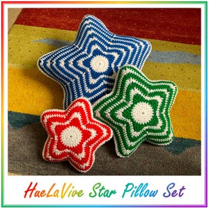 Crochet Star Pillow Patterns**Small, Medium & Large Sizes**Star Crochet Cushion Patterns**PDF Files With Step By Step Photo Tutorials