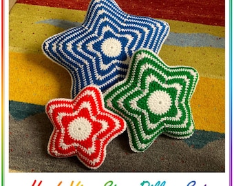 Patrón de almohada de estrella de crochet (tamaños pequeño