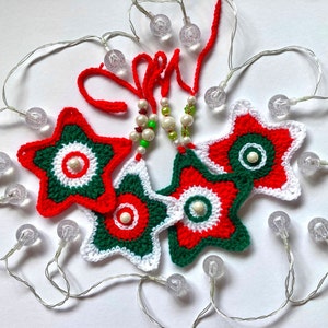 Christmas Star Garland Crochet Pattern**Crochet Xmas Star Bunting Hanging Ornament Pattern**PDF File With Step by Step Photo Tutorial