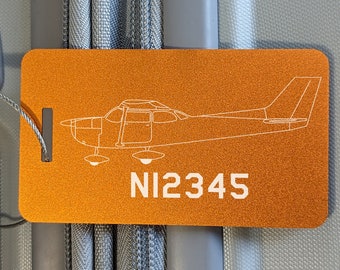 Etiqueta de equipaje de aluminio personalizada para Cessna 172: regalo para piloto