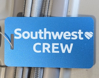 Etiqueta de equipaje de Southwest Crew: etiqueta de aluminio para maletas de vuelo
