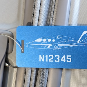 Custom Cirrus SF-50 Vision Jet Tag for Luggage, Flight Bag - Great Gift for Pilots!