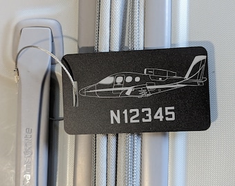 Etiqueta de equipaje de aluminio personalizada para el Cirrus SF-50: regalo para piloto