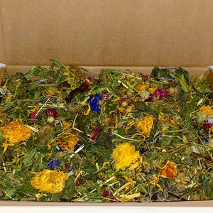 Flower Heaven Forage Mix, Herbal Blend for all small animals, Rabbits, Guinea Pigs: Little Pet Treats