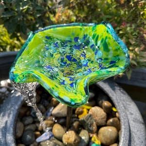 Outdoor fountain, water spitter, garden fountain, Father and Son Glass