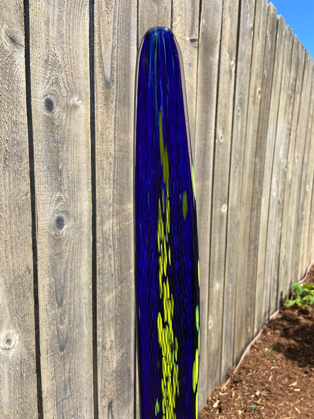 Hand Blown Glass Yard Art Glass Garden Stakes Etsy