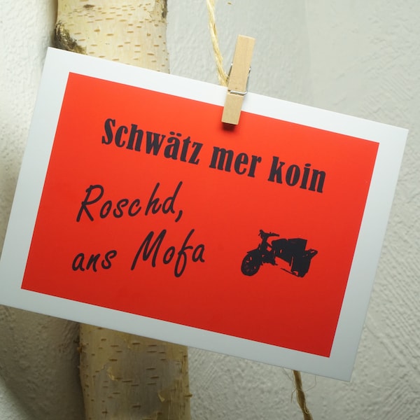 Schwäbische Postkarte | Grußkarte Mofa Moped