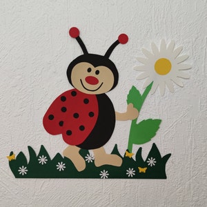 Bastelset Marienkäfer | Fensterbild | Blume oder Kleeblatt | Ostern Frühjahr | Papier Bastelkarton | Kinder