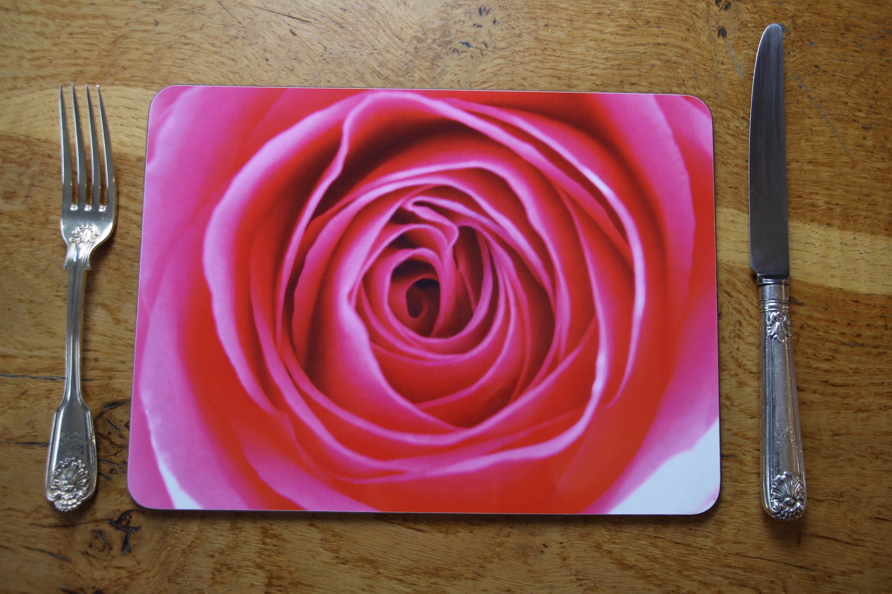 Pink Rose Flower Placemat Large Etsy