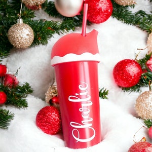 Santa Hat cold Cup / personalised / Christmas cup