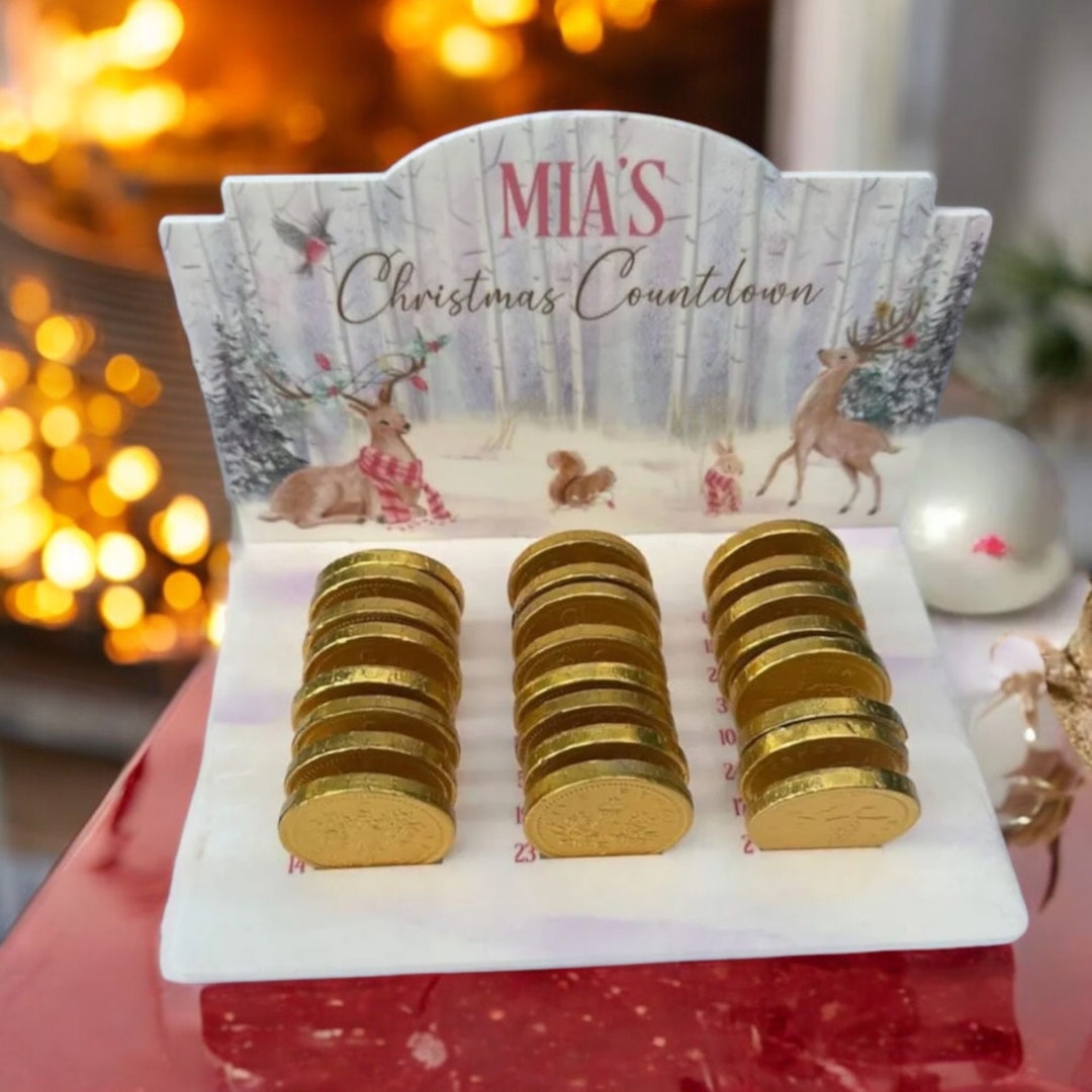 Acrylic Coin Advent Calendars/ Personalised / Christmas Countdown Etsy