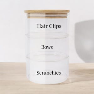 Storage Stacking  Jars Glass and Bamboo Lid / Hot Chocolate / Stroage Jars