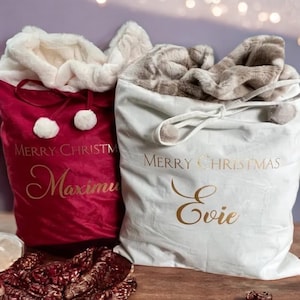 Luxury Velvet Christmas sacks / personalised Sacks /Christmas Sacks/ with free nice letter