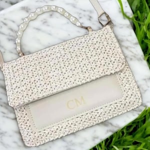Novia de perlas / Madre de la novia / Bolso de perlas / Bolso de mano con cuentas personalizado