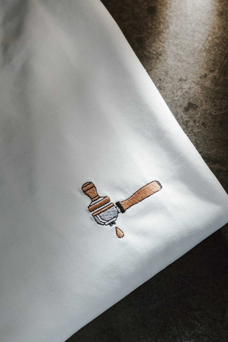 Portafilter & Tamper Embroidered organic organic cotton t-shirt image 3