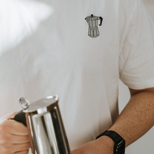 Espresso maker | Embroidered Organic Organic Cotton T-Shirt