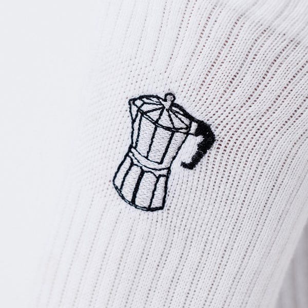 Espresso maker | Embroidered organic cotton socks