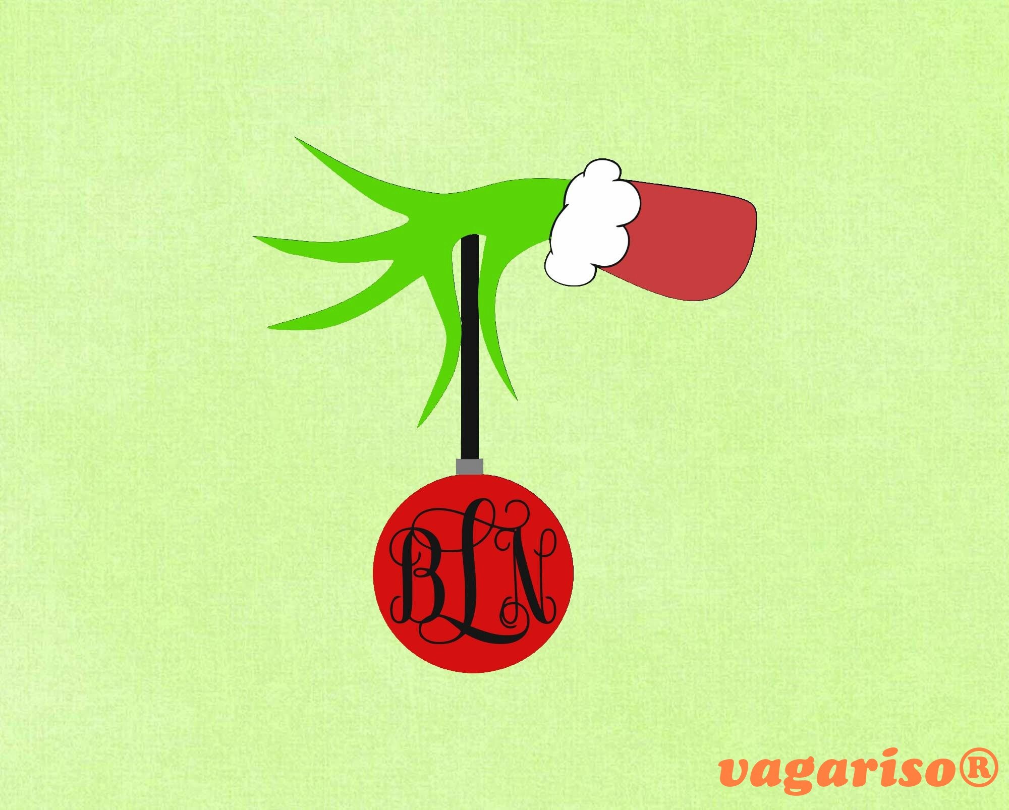 Download Grinch Hand With Monogram Dr Seuss SVG 2 svg dxf Cricut | Etsy