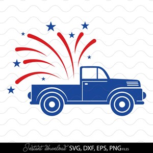 Camión del 4 de julio Svg Png, Camión de fuegos artificiales SVG, Make America Great Again Svg Png, Bandera de EE. UU. svg, Camión estadounidense svg, Archivos de corte para Cricut