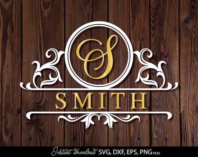 Monogram SVG-paket | Efternamn SVG | Efternamn SVG | Kransmonogram SVG | Cirkelmonogram SVG | Skärfiler Cricut, Silhouette bild 10