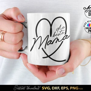Die beste Mama SVG Herz Design, Minimal Geschenk Muttertag Plotter Datei, Modern Mama