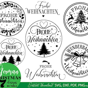 Frohe Weinachten German Plotter files Svg Png Dxf - German Christmas Svg Png - Cricut Silhouette Instant Download - German Winter Svg Png