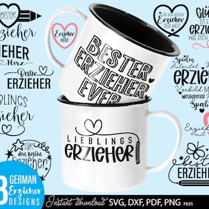 Deutsch Erzieher Plotterdatei Erzieher deutsche Sprüche SVG Bundle Erzieher Schriftzüge Kindergarten Lebewohl SVG Erzieher Png