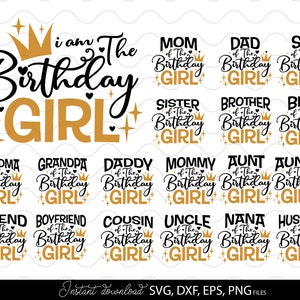 Paquete SVG de cumpleañera / SVG de escuadrón de cumpleaños / SVG de equipo de cumpleaños / SVG de cumpleaños / Png de cumpleañera / Archivos de corte Cricut, Silhouette