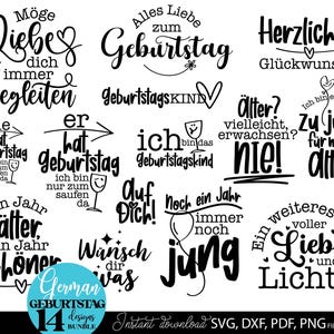 Svg bundle Png Deutsche Sprüche Geburtstag plotterdatei - Geburtstagssprüche Geburtstag Geschenk Cricut Silhouette Geburtstag Schriftzüge