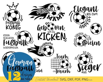 Fußball Sprüche SVG Bundle, Camiseta con capucha Plotter Sport Geschenk für Fan, Descargar fecha