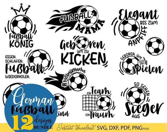 Fußball Sprüche SVG Bundle, T Shirt Hoodie Plotter Sport Geschenk für Fan, Download Datei
