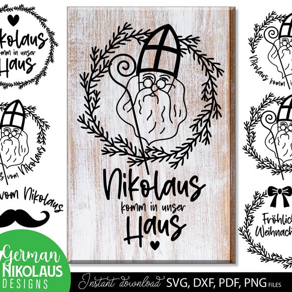 Nikolo plotter files bundle SVG PNG | Saint Nicholas kleiner Gruß from St Nicholas | German St Nicholas Gift Diy | Nikolaus Nikolaus sackerl