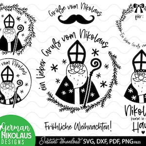 Nikolo plotter files bundle SVG PNG | Saint Nicholas kleiner Gruß from St Nicholas | German St Nicholas Gift Diy | Nikolaus Nikolaus sackerl
