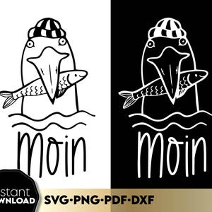 Moin SVG PNG Datei, Norddeutsch Shirt Design, Moin Spruch Tasse Plotterdatei, Moin Beutel Sublimation, Küstenliebe Deko Download