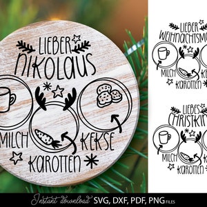 Tableau de classement allemand pour le Père Noël | Allemand Weihnachsmann Küchenbrett Svg png | Fichiers datei du traceur à bord du père Noël | Tableau de Nikolaus