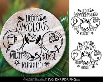 Plotterdateibrett für Weihnachtsmann | Deutsch Weihnachsmann Küchenbrett Schneidebrett | Weihnachtsmann Tafelplotterdatei Dateien | Nikolaus Tafel