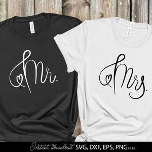 Sr. y Sra. SVG, Sr. y Sra. Signo SVG, recién casados SVG, archivos SVG de letrero de boda para Cricut, luna de miel SVG, archivos cortados con láser, Est. 2024 SVG, PNG