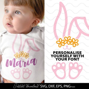 Hase SVG | Osterhase SVG | Hase Name SVG | Kaninchen Ostern svg | Hase Rahmen svg | Monogramm Rahmen svg | Kinder Ostern svg | svg für Cricut