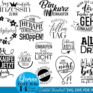 Plotterdatei tasche, Einkaufstasche Sprüche Svg, refranes alemanes svg, Uno de los yutes, lustigetasche svg, Silhouettestudio, Plotting Bundle